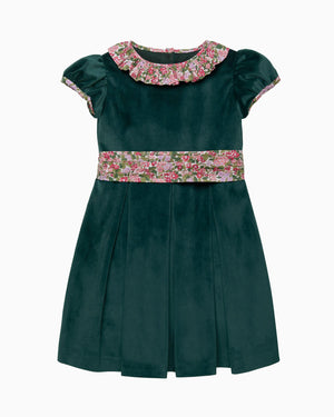 Velvet Party Dress in Red Hedgerow