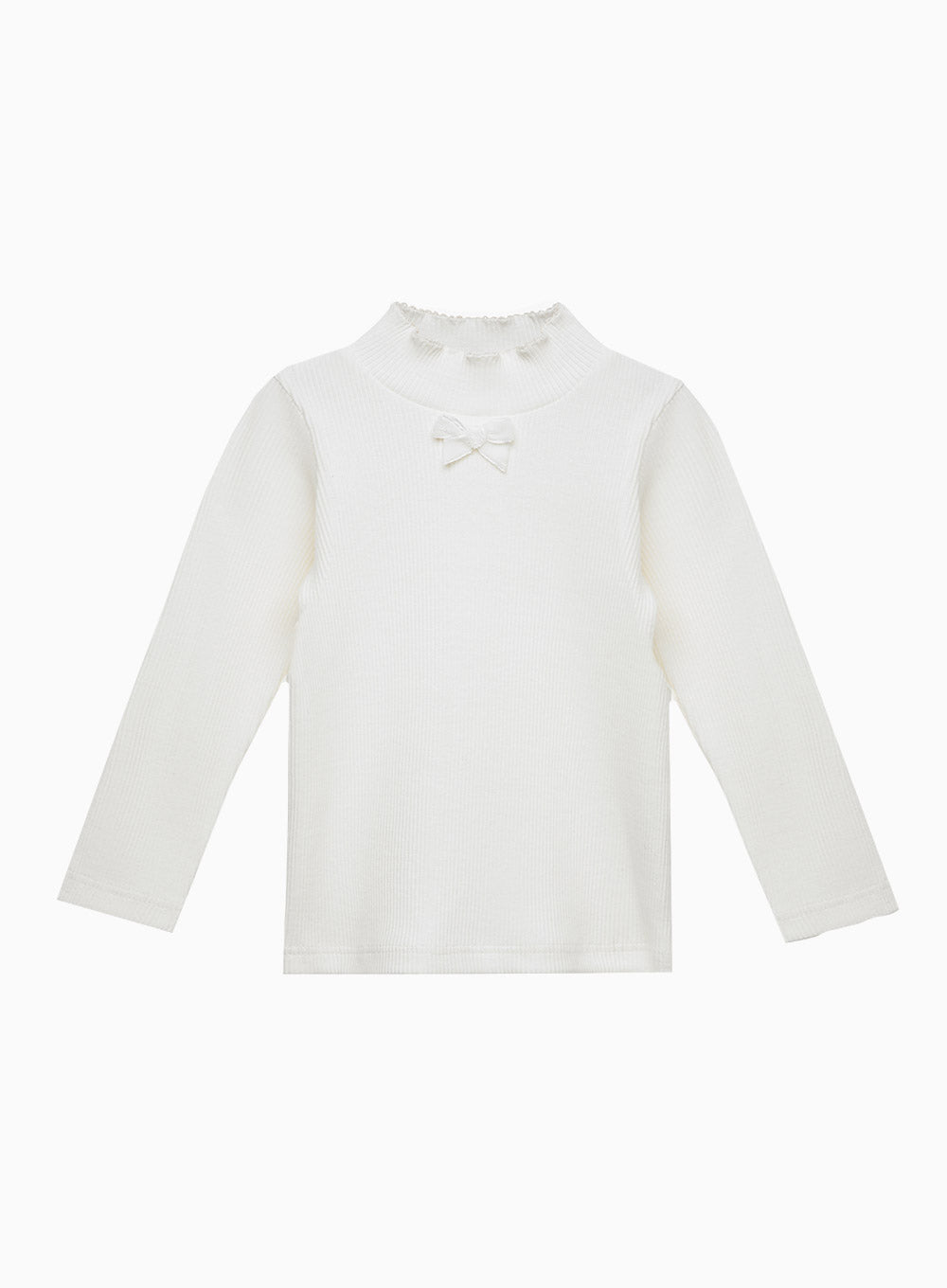 Grace Bow Jersey Top in White