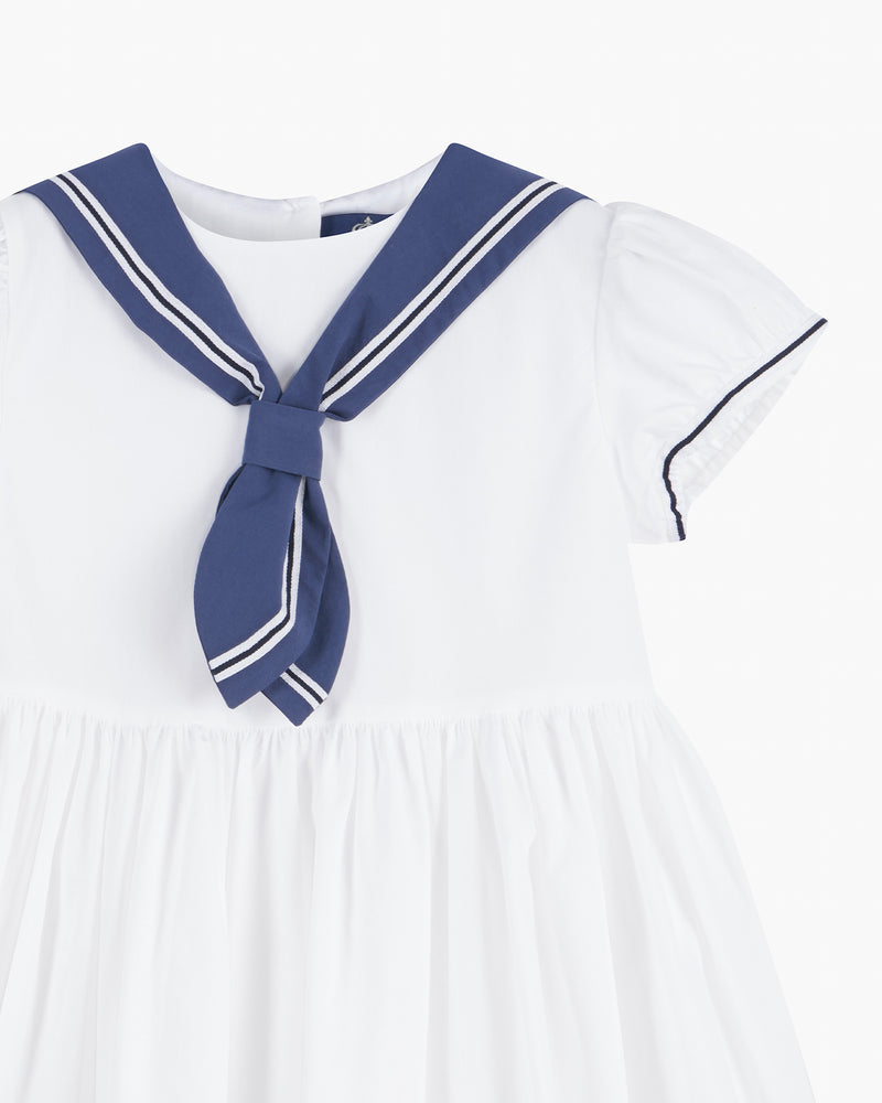 Philippa Sailor Dress in White