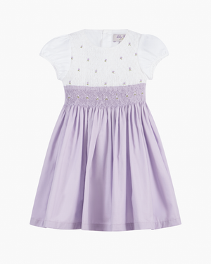 Rose Hand Smocked Dress in Lilac