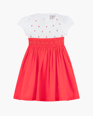 Rose Hand Smocked Dress in Watermelon