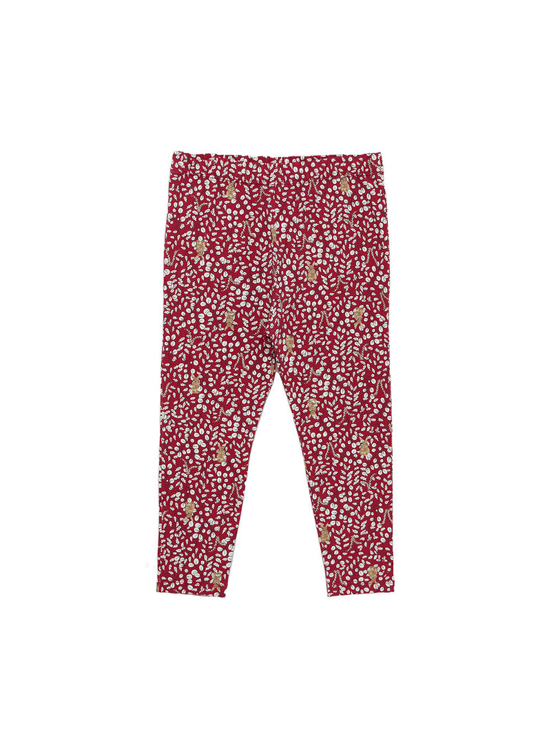Woodland Bunny Leggings in Berry