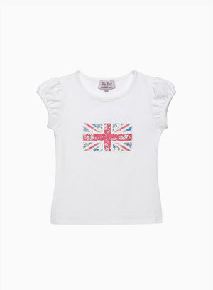 Floral Flag Appliqué T-Shirt