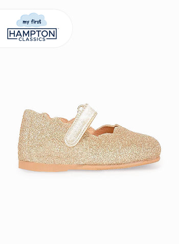 My First Hampton Classics Lilibet First Walkers in Gold Sparkle