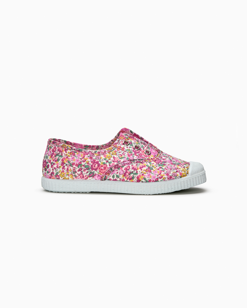 Hampton Canvas Plum Print Plimsolls in Emma & Georgina
