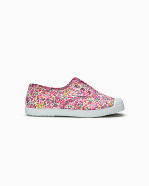 Hampton Canvas Plum Print Plimsolls in Emma & Georgina