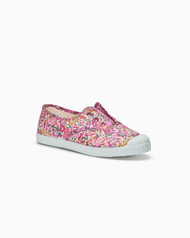 Hampton Canvas Plum Print Plimsolls in Emma & Georgina