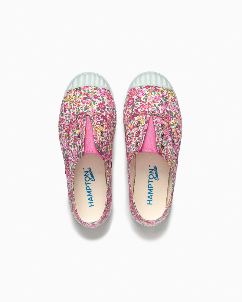 Hampton Canvas Plum Print Plimsolls in Emma & Georgina