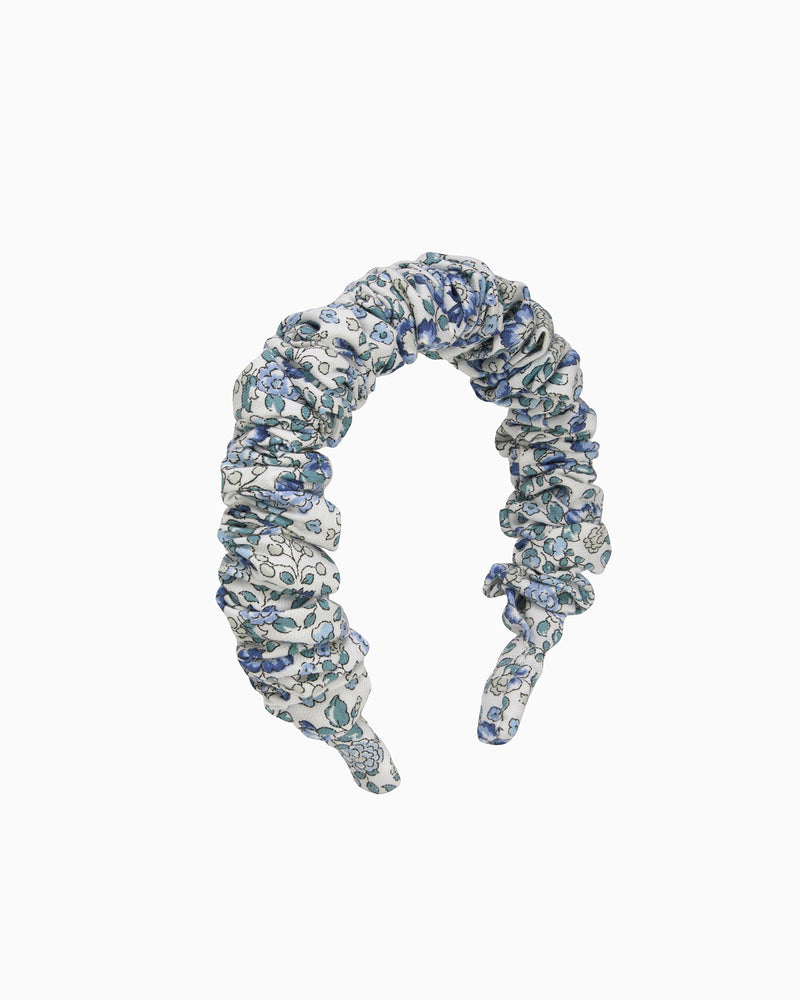 Scrunchie Alice Band in Blue Arabella