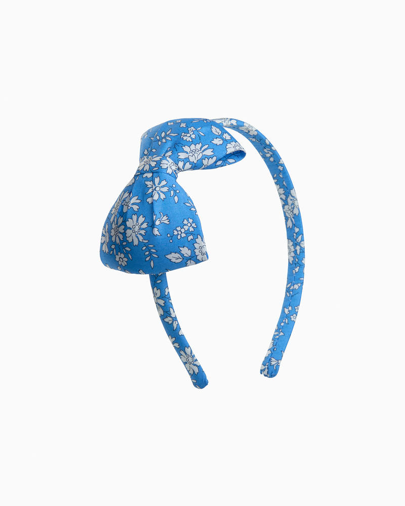 Big Bow Headband in Blue Capel
