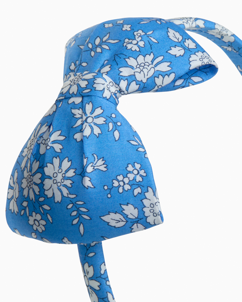 Big Bow Headband in Blue Capel