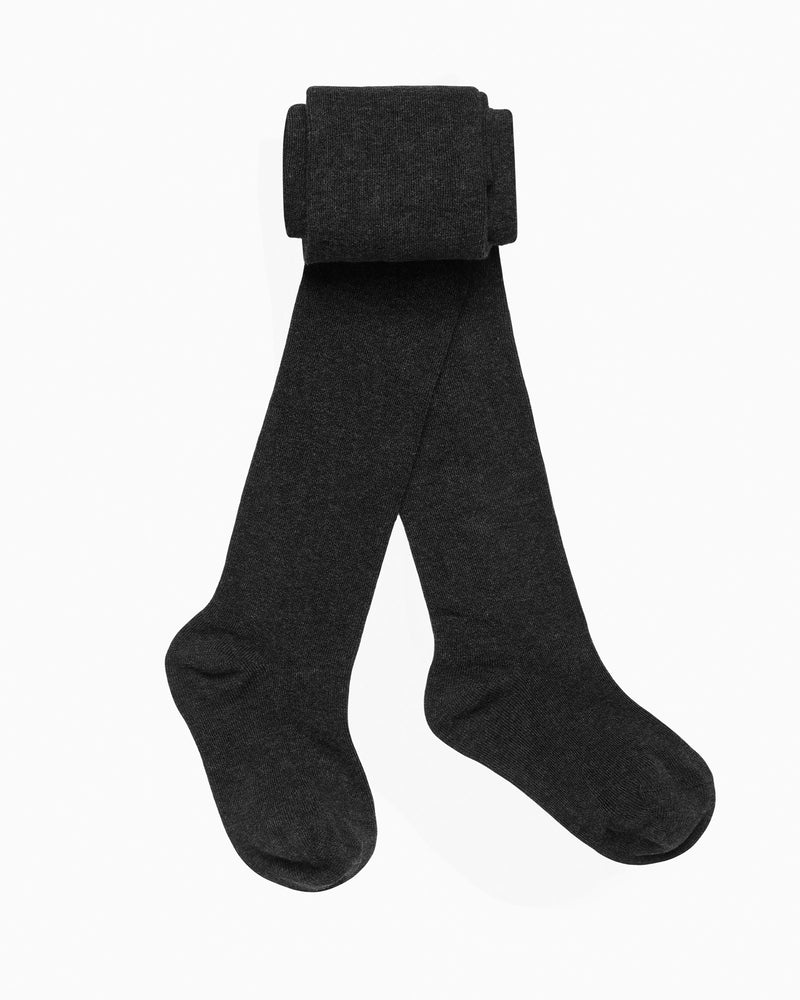 Plain Cotton Tights in Charcol