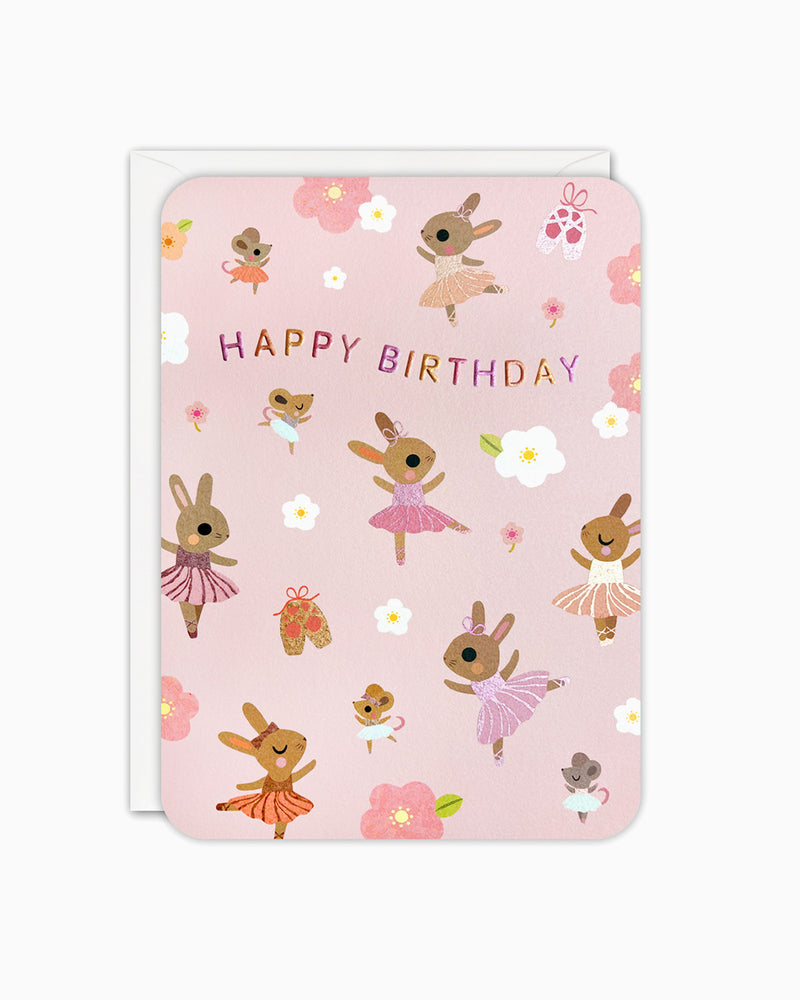 Ballet Bunnies Birthday Card