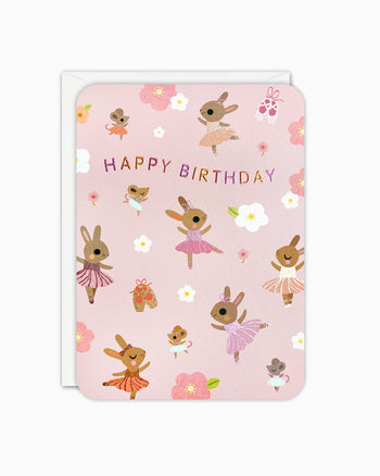 Ballet Bunnies Birthday Card