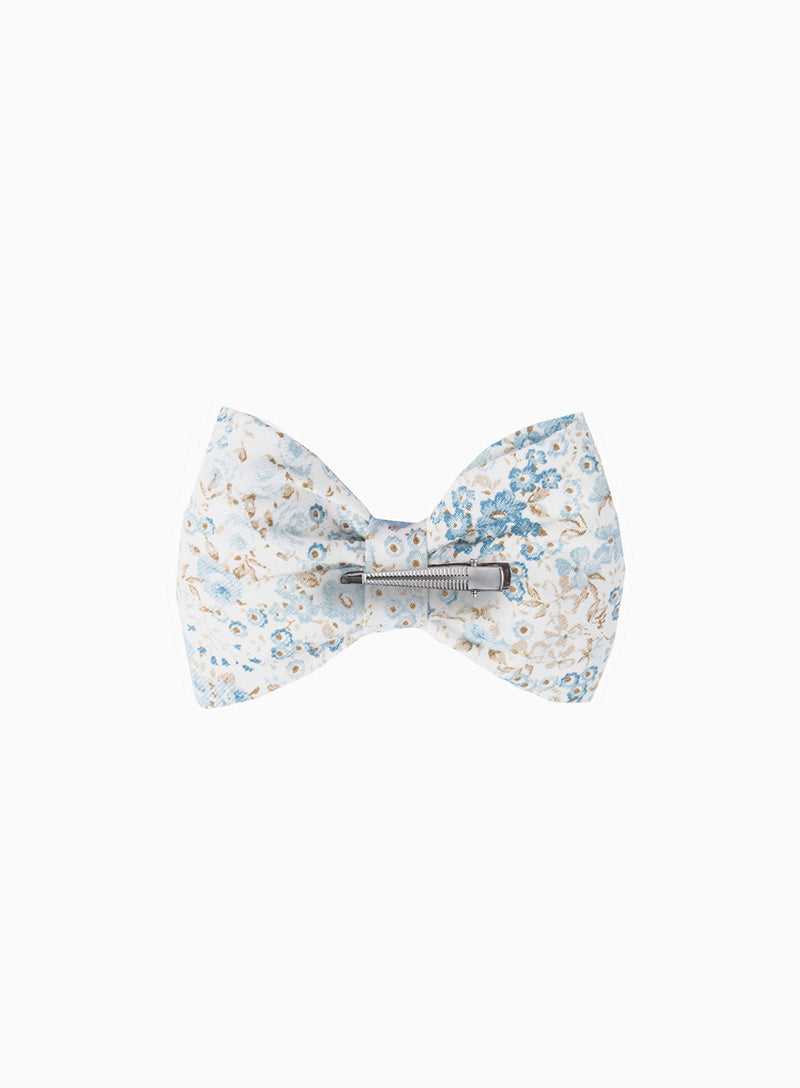 Bow Hair Clip in  Sea Blue Floral
