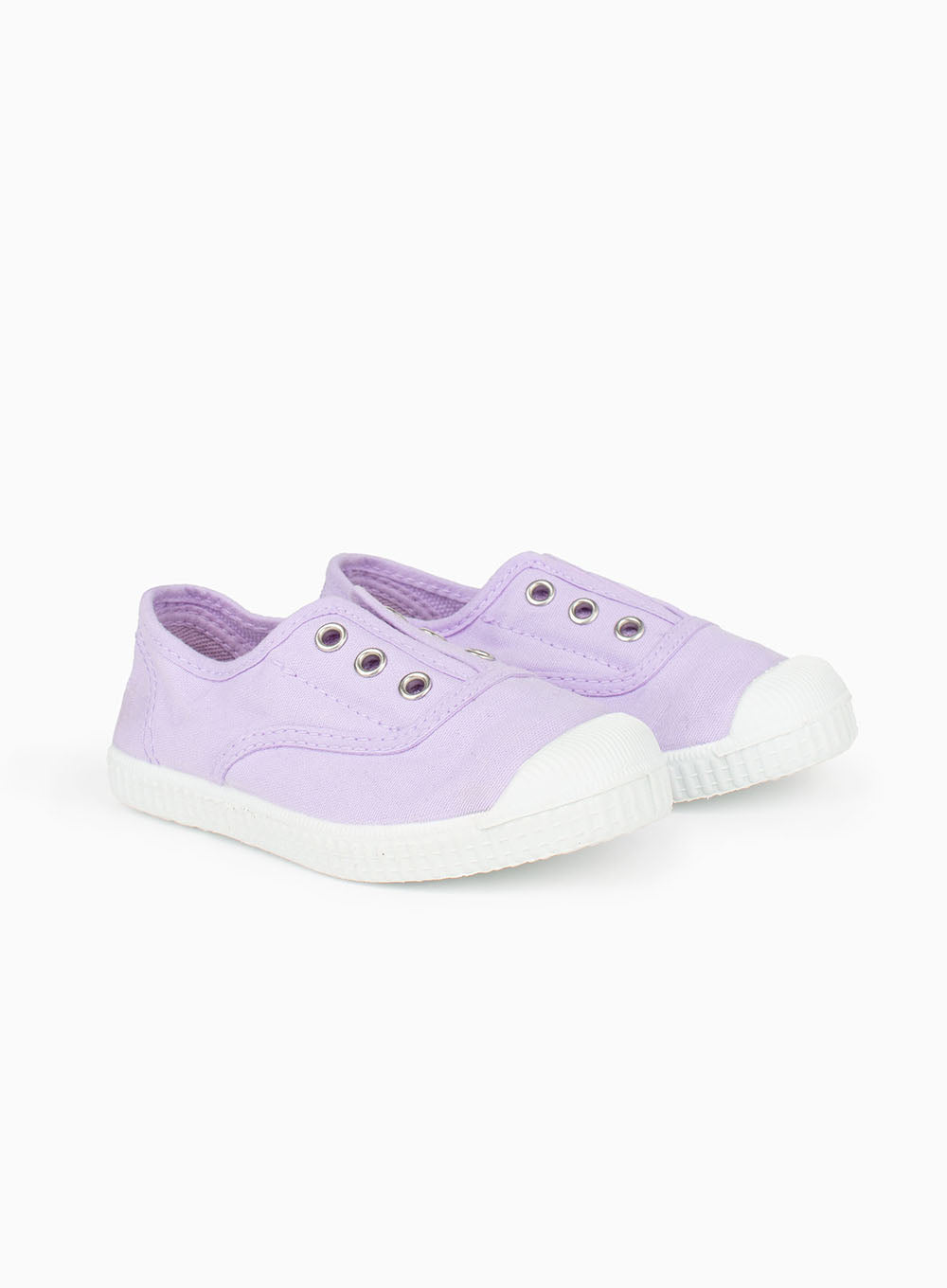 Hampton Canvas Plum Plimsolls in Lavender | Trotters – Trotters