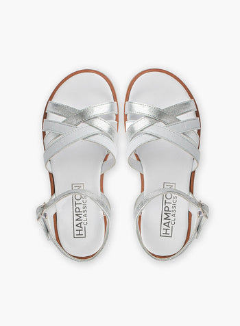 Hampton Classics Matilda Sandals in White/Silver