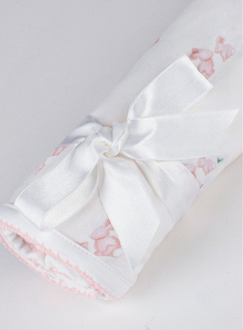 Baby Jersey Bunny Blanket in Pale Pink