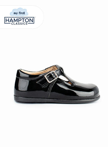 My First Hampton Classics Jamie First Walkers in Black Patent