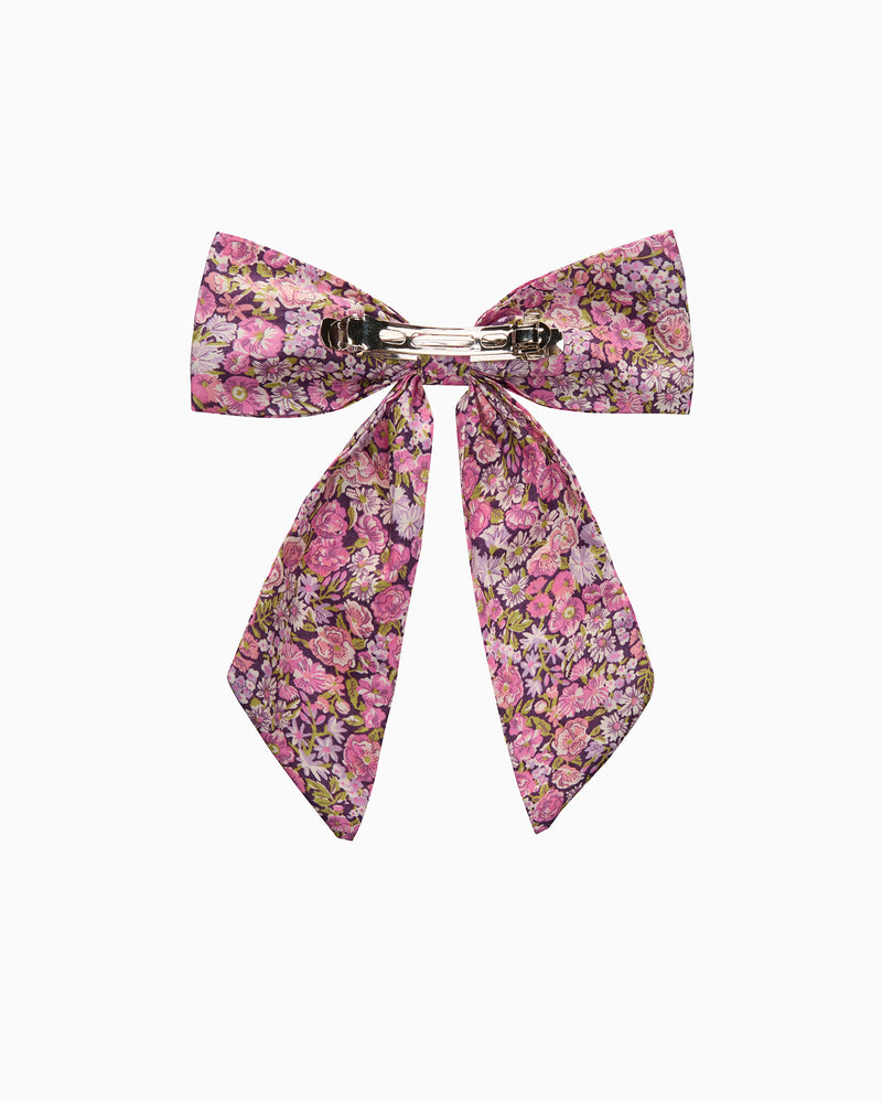 Large Bow Hair Clip in Purple Chive