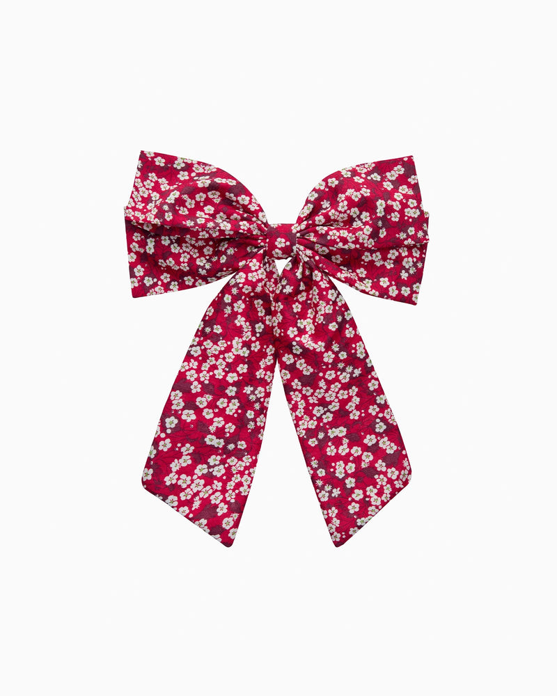 Lily Rose Clip Large Bow Hair Clip in Red Mitsi Valeria
