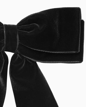 Lily Rose Clip Extra Large Velvet Bow Hair Clip in Black