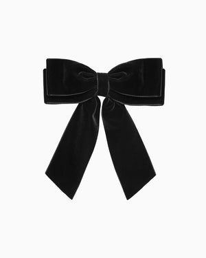 Lily Rose Clip Extra Large Velvet Bow Hair Clip in Black