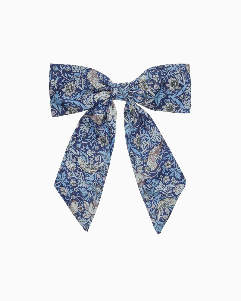 Long Bow Hair Clip in Strawberry Thief