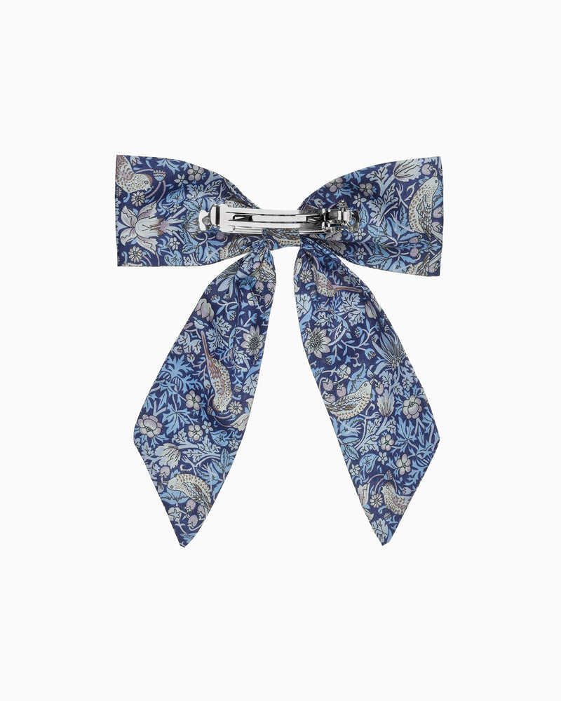 Long Bow Hair Clip in Strawberry Thief
