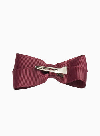 Large Bow Hair Clip in Claret