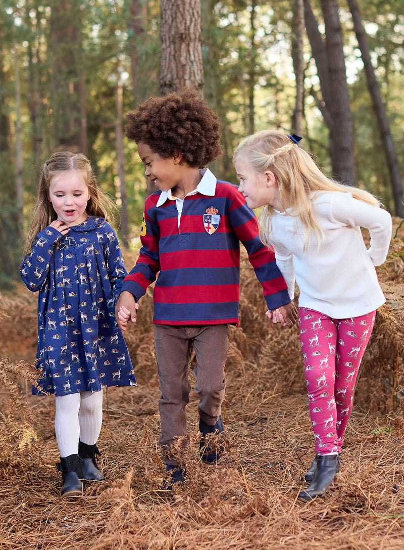 Nicholas Rugby Shirt in Navy/Red Stripes