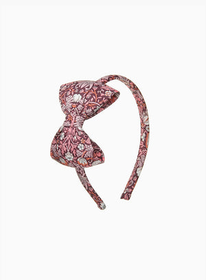 Big Bow Headband in Strawberry Thief