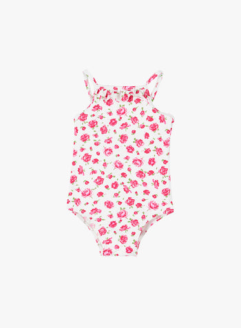 Little Frill Swimsuit in Red Rose
