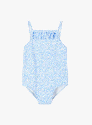 Little Frill Swimsuit in Blue Miniature Floral