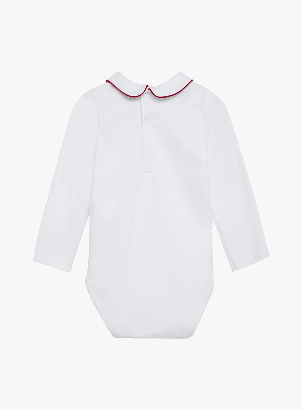 Little Long Sleeved Milo Bodysuit in White/Red