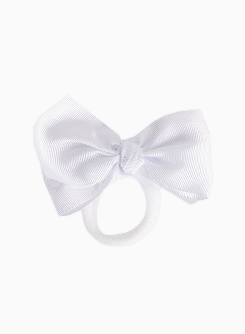 Medium Bow Hair Bobble in White