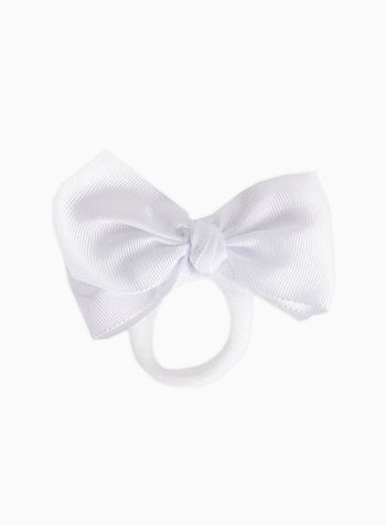 Medium Bow Hair Bobble in White