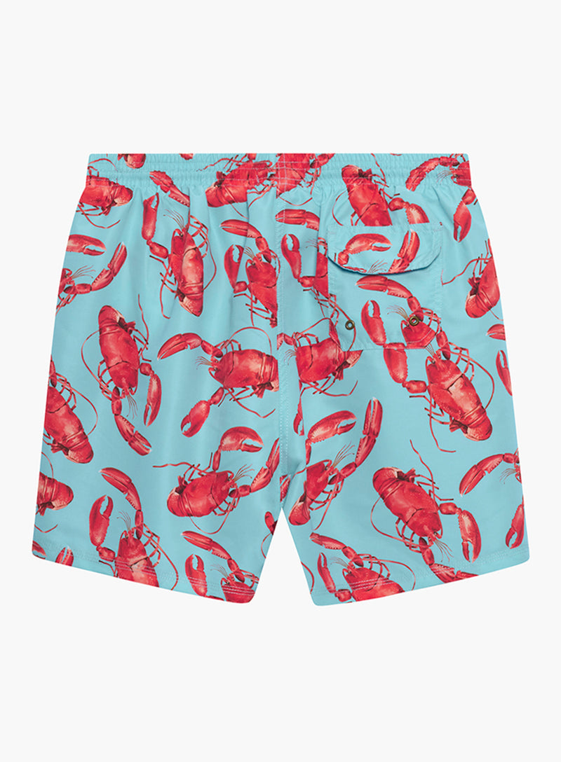 Mens Daddy & Me  Swimshorts in Aqua Lobster