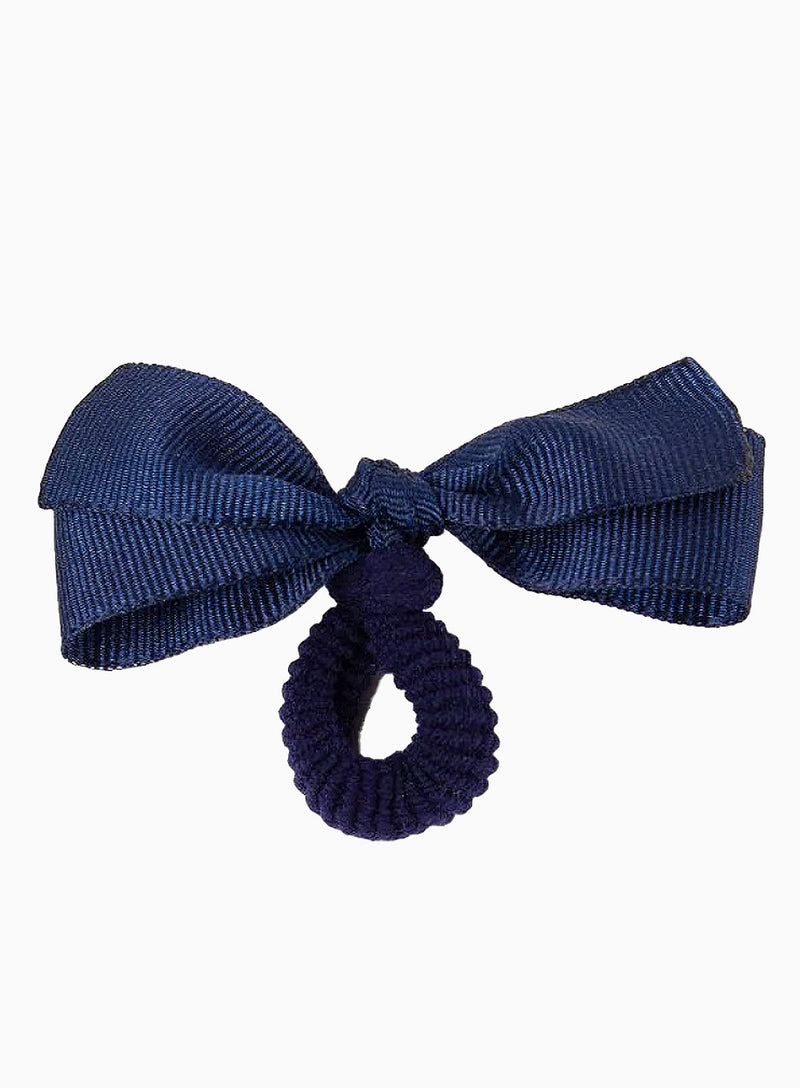 Mini Bow Hair Bobbles in Navy