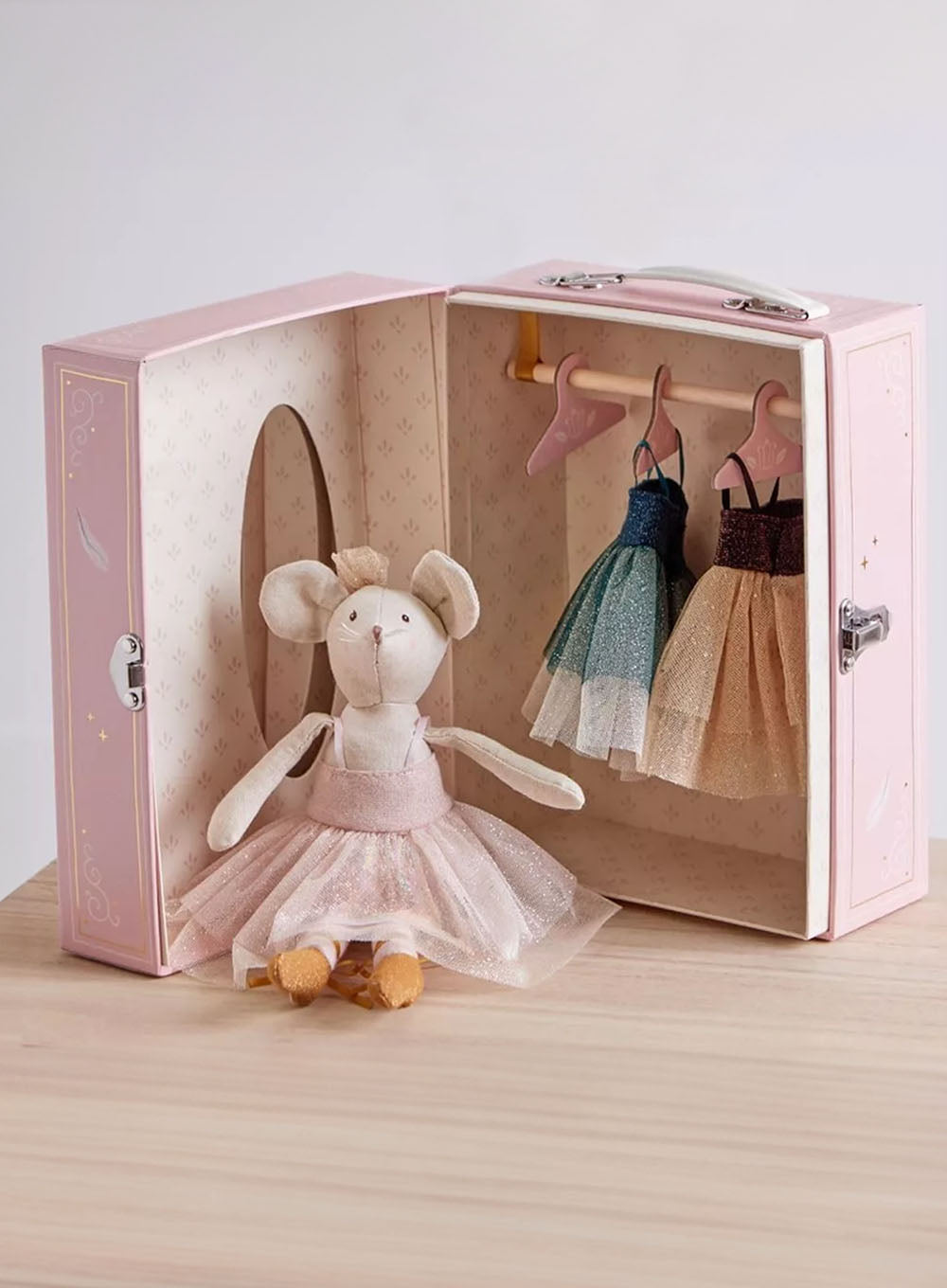 Children Moulin Roty Le Danse Ballerina Mouse with A Suitcase Toy