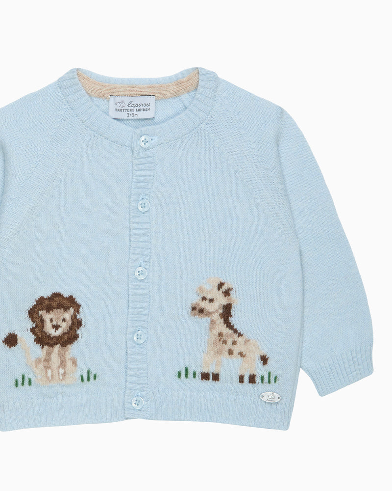 Lapinou Cardigan Baby Augustus Lion & Giraffe Cardigan