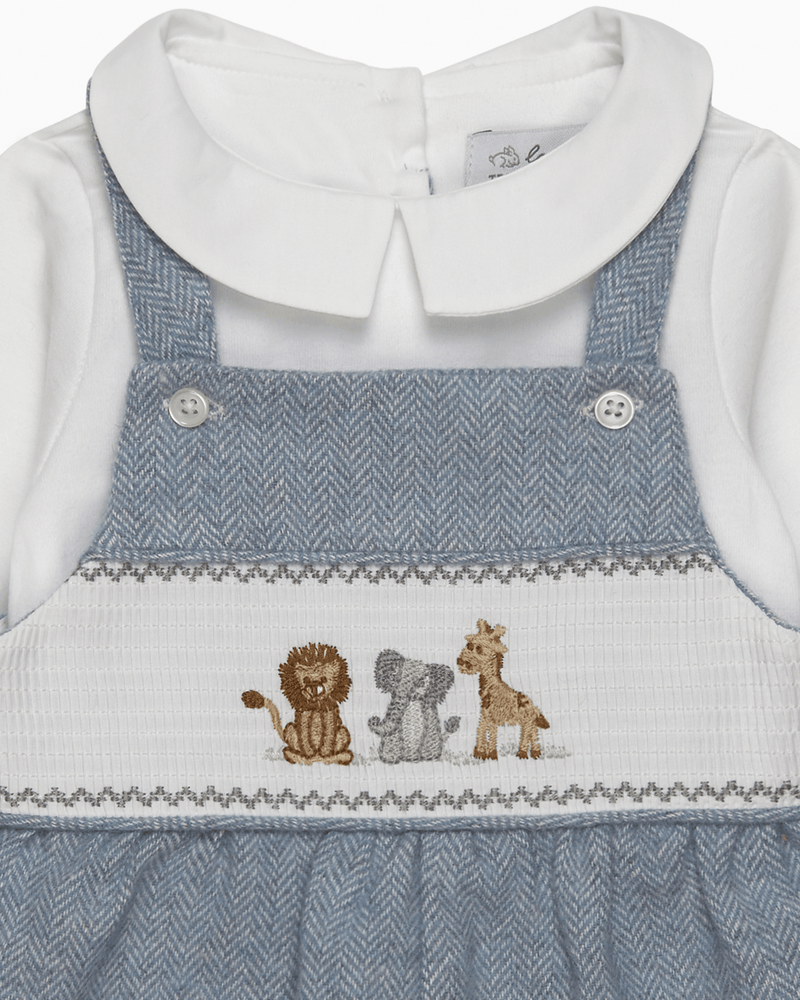 Lapinou Dungarees Baby Smocked Dungaree Set in Augustus & Friends