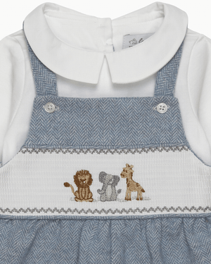 Lapinou Dungarees Baby Smocked Dungaree Set in Augustus & Friends