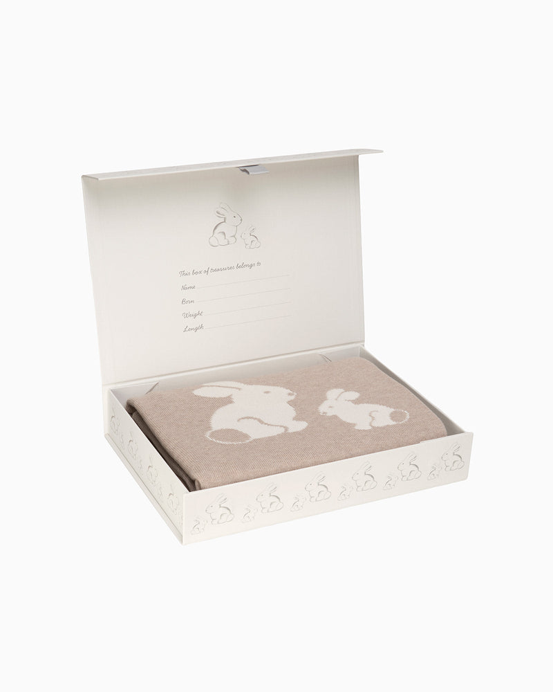 Lapinou Blanket Knitted Bunny Blanket in Oatmeal