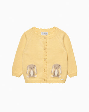 Lapinou Cardigan Baby Bunny Cardigan in Lemon