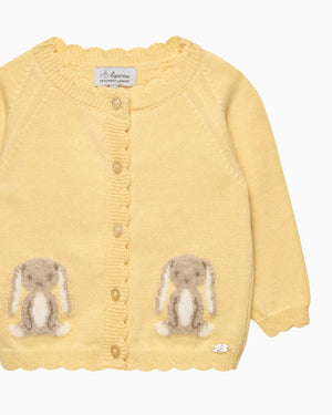 Lapinou Cardigan Baby Bunny Cardigan in Lemon