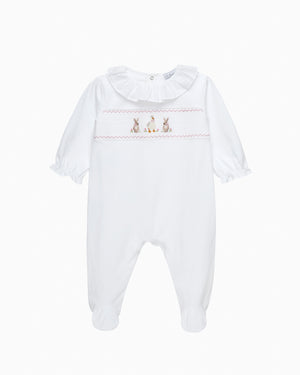 Baby Smocked Onesie in Duck & Bunny