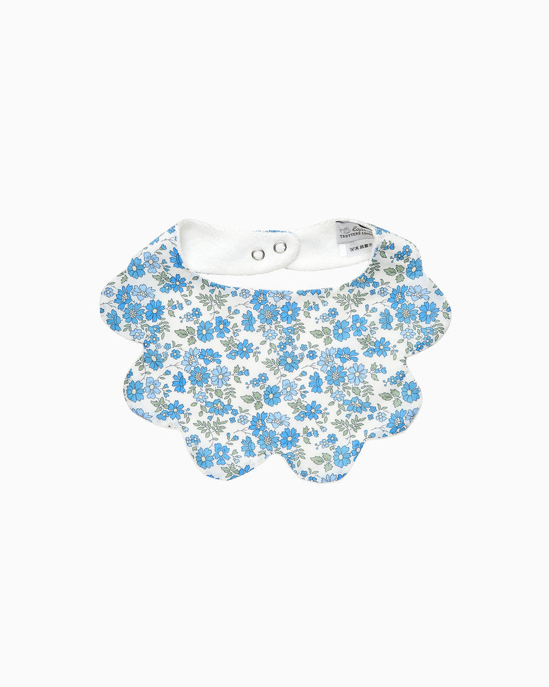 Scalloped Bib in Blue Capel
