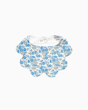 Scalloped Bib in Blue Capel