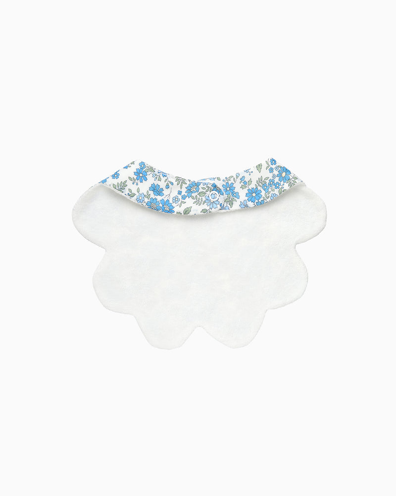 Scalloped Bib in Blue Capel